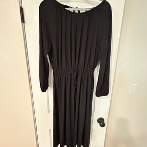 Who What Wear Black Bishop Sleeve Dress